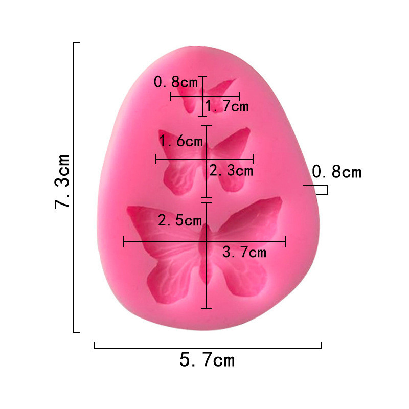 Кондитерский молд Бабочки 73 на 57 мм розовый Киев - изображение 2