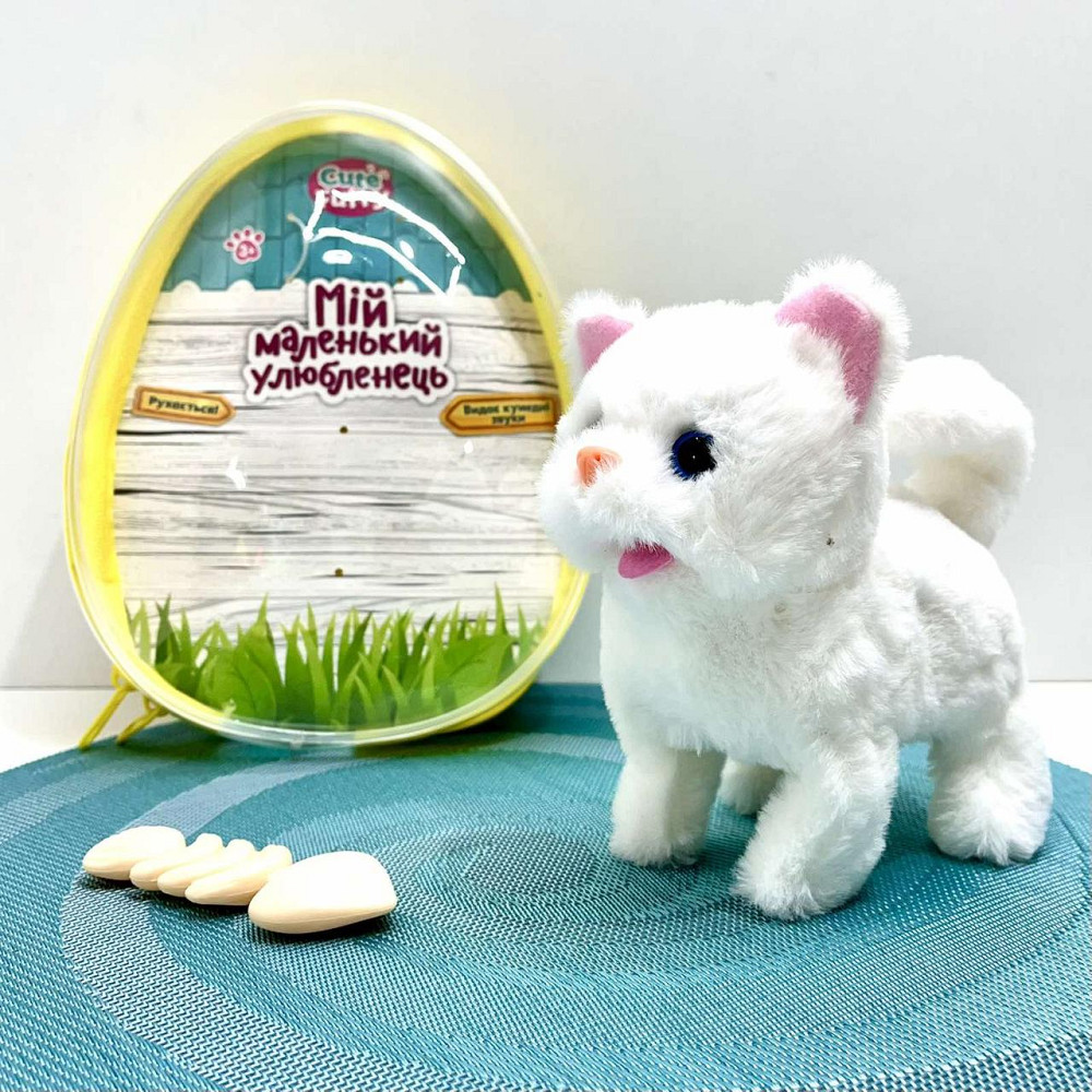 Кошеня інтерактивне ходить видає звуки ворушить хвостиком в рюкзаку Білий (777-23C) Чернігів - фото 5