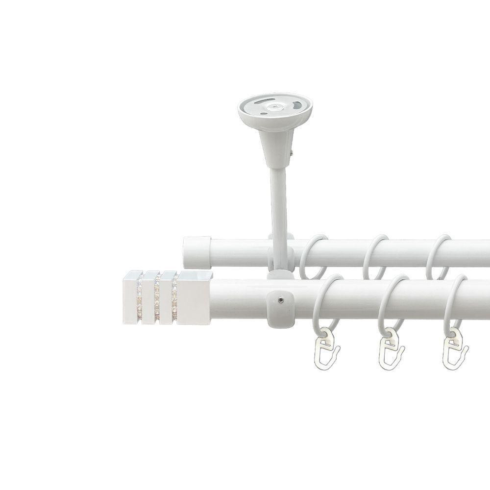 Карниз Orvit Ацтека металевий дворядний відкритий до стелі гладка труба кільце металеве Арктіс 25\19 мм 200 см Львов - изображение 1