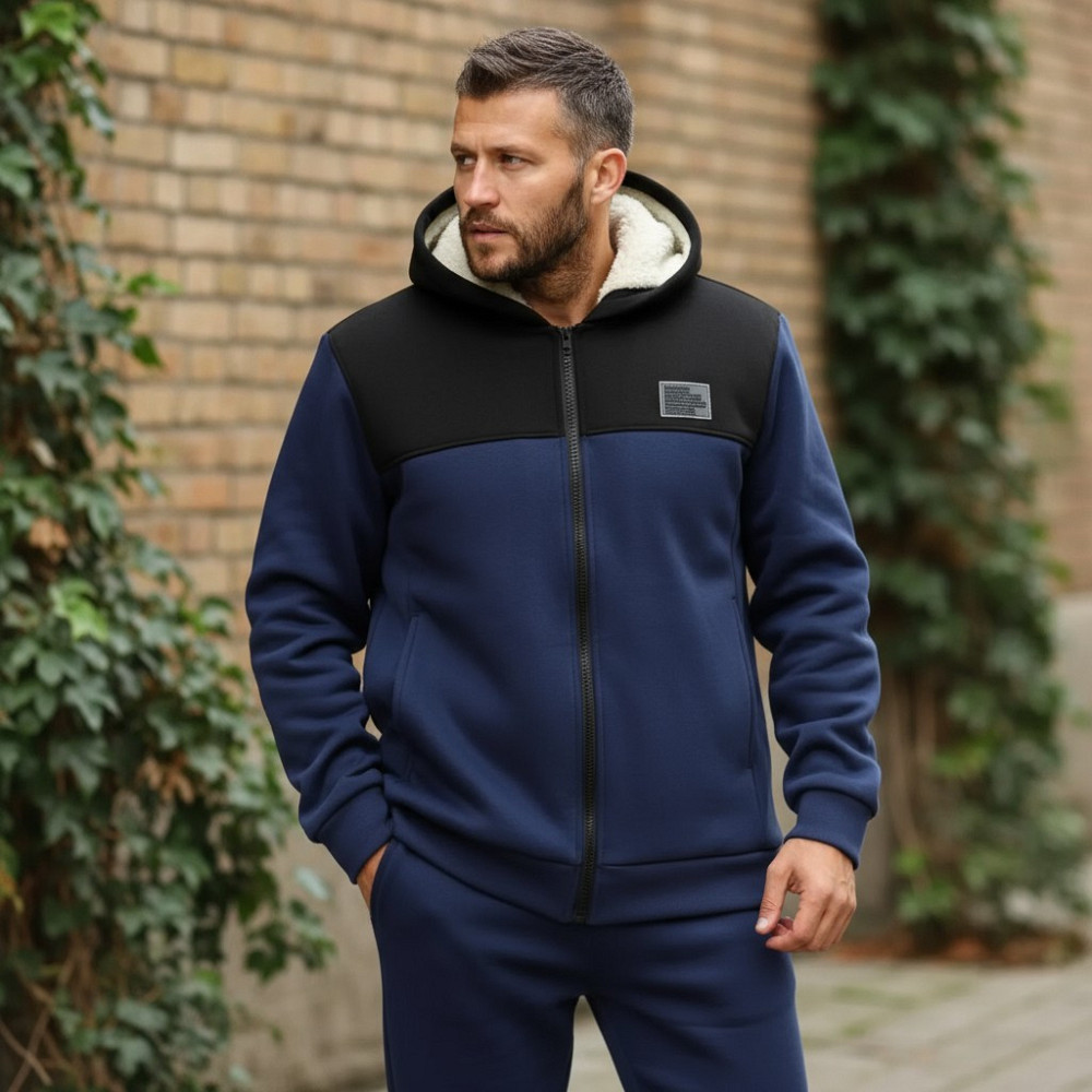 Чоловічий теплий костюм на флісі з хутром Синій 52/54 Харків - фото 1