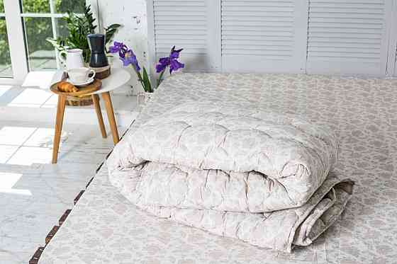 Ковдра Ecotton полуторна 140х205 см вовняна стьогана бязь бежевого кольору 20-1154 Beige Коломыя