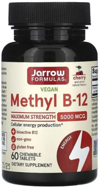 Вітамін В12 Метилкобаламін Jarrow Formulas Methyl B-12 5000 мкг 60 льодяників Вишня Київ - фото 1