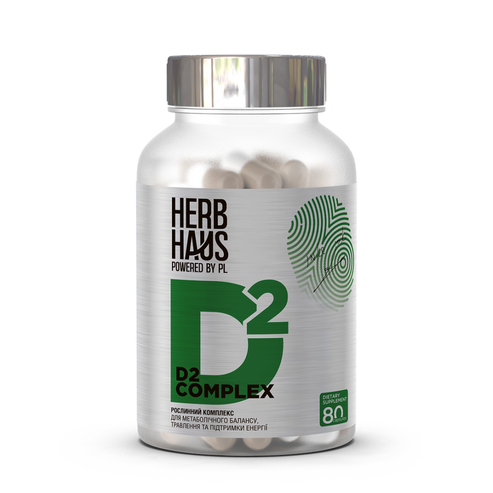 Дієтична добавка для метаболічного балансу, травлення та підтримки енергії D2COMPLEX HerbHaus капсули №80 Дніпро - фото 1