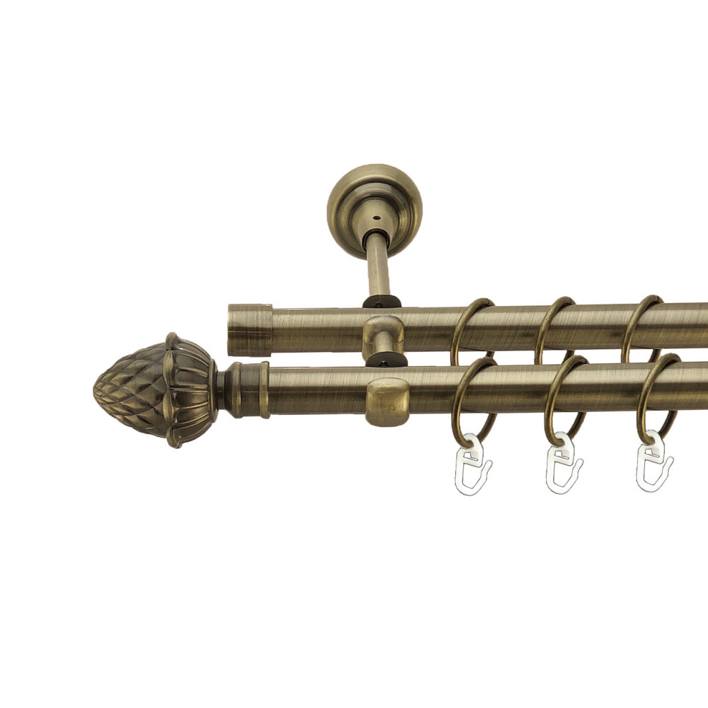 Карниз Orvit Цинара металевий дворядний відкритий Антик 19\19 мм 300 см (4016469) Львів - фото 1