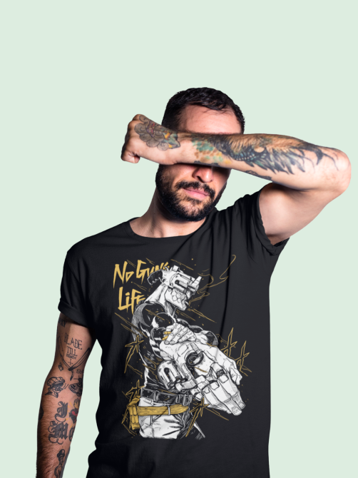 Футболка для хлопчика з аніме принтом Аніме Гунс Но Гунс оверсайз (зріст від 165 до 180) Чорний AnimeJ0620m Дніпро - фото 4