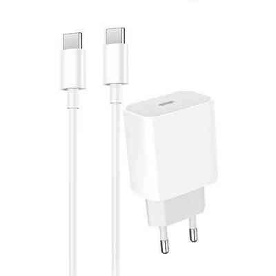Зарядное устройство Denmen USB-C PD20W 3.6A + cable USB-C to USB-C white (DM-DC06T-WH) Винница