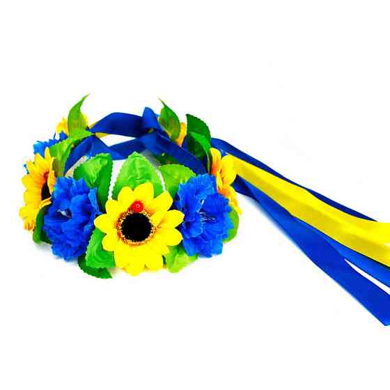 Обідок-вінок український "Квіти" 0205-759 з об'ємними квітами Вінниця