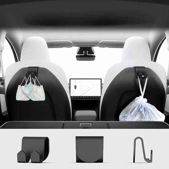 Універсальний гачок-тримач на підголівник автомобіля Tesla та інших авто, міцний крюк для сумок і пакетів у салон Николаев