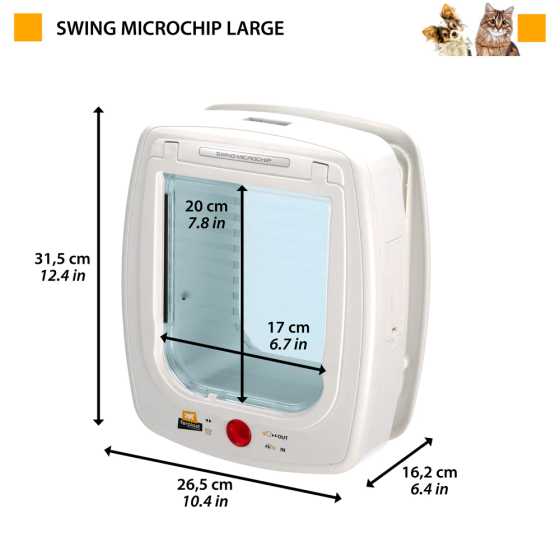 Дверцята для котів і собак із системою для мікрочипів Ferplast Swing Microchip Large (Ферпласт Свинг Мікрочип) Запоріжжя