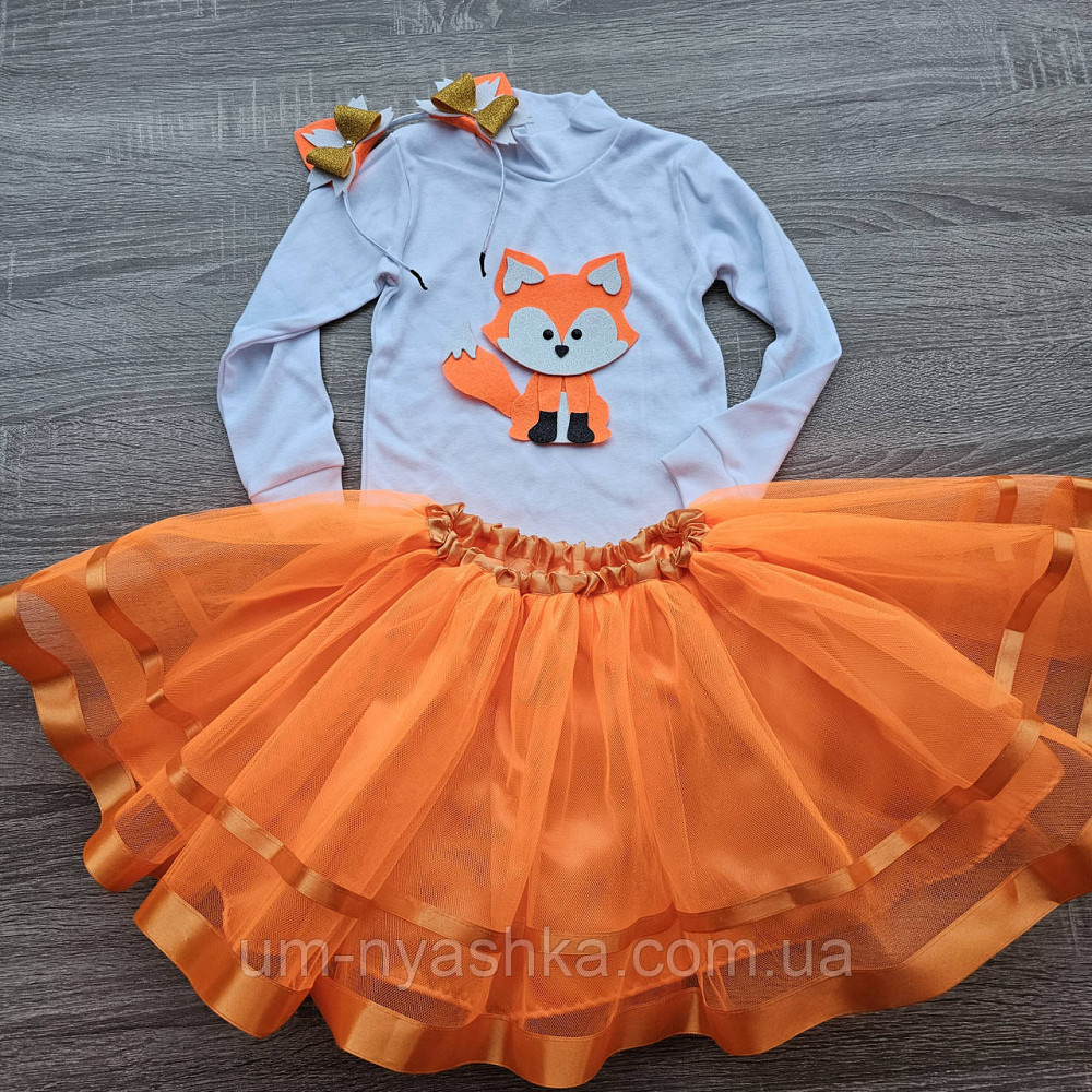 Красивый костюм лисички оранжевая юбка+нашивка на гольфик+ушки Кривой Рог - изображение 2