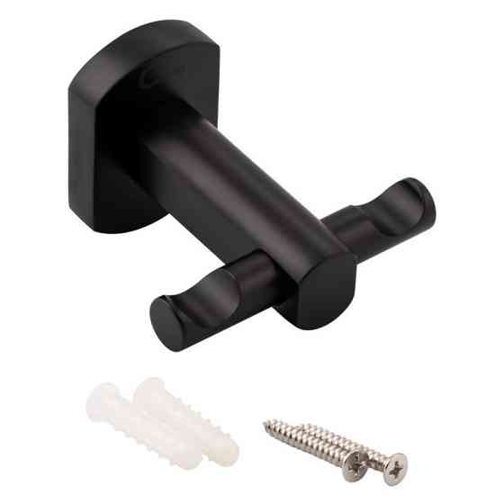 Крючок для полотенец двойной настенный Qtap Liberty BLM 1154 черный Киев