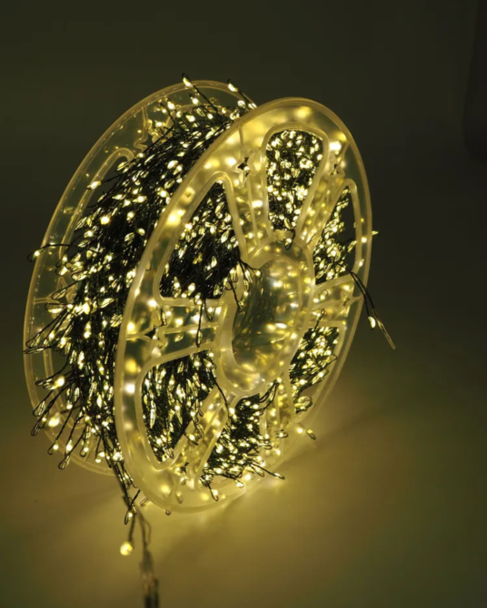 Гірлянда роса мішура на зеленому проводі 50 метрів 1500лед Niki Light роса мішура з режимами вулична гірлянда на пульті тепло біла Київ - фото 6