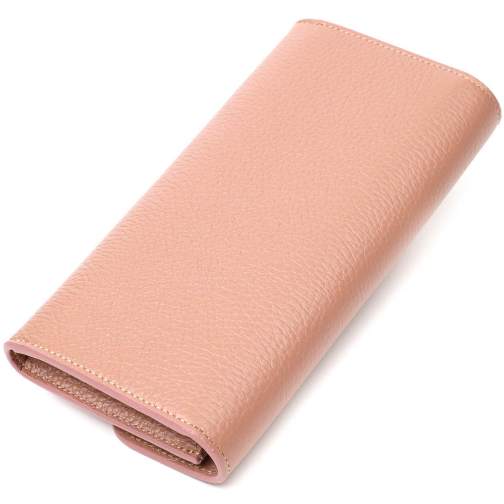 Відмінний жіночий гаманець з монетницею на блискавці з натуральної шкіри Пудровий (Tony Bellucci) Київ - фото 6