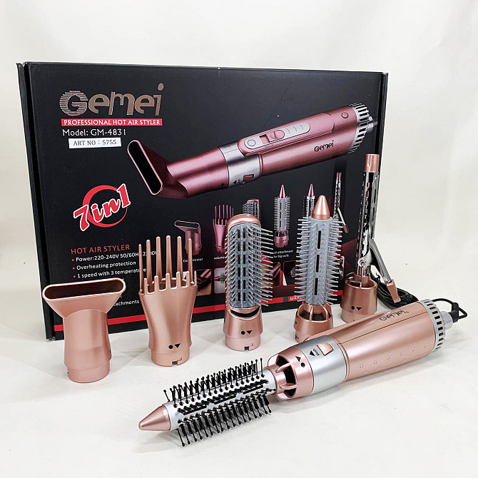 Фен-брашинг для волосся GEMEI GM-4831, Фен стайлер, Фен іонізований для дому та салону KC-50 Київ - фото 3