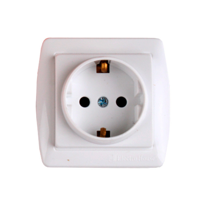 Розетка с заземлением 16А, Acura белый Днепр - изображение 1