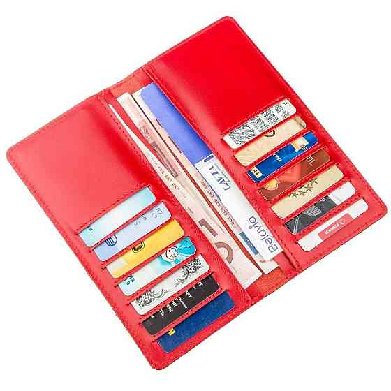 Вертикальне портмоне SHVIGEL 13990 Червоне Київ