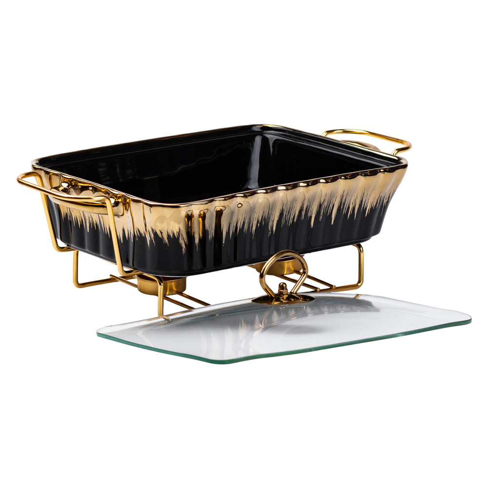 Yiwu Настільний марміт для підігріву других страв 1,5-літровий квадратний порцелянаовий марміт Коломия - фото 3