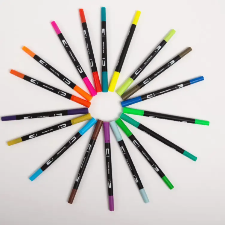 Набір акварельних маркерів для скетчингу та малювання 48 кольорів, акварельні двосторонні маркери Brush Кам'янець-Подільський - фото 4