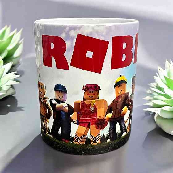 Керамическая чашка с принтом ROBLOX (роблокс) Городище