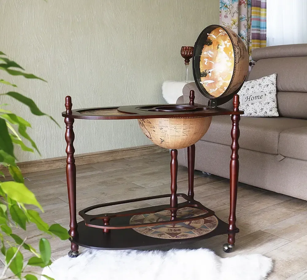 Глобус бар зі столиком Зодіак кремовий сфера 33 см Гранд Презент 33035N  mastresem Київ - фото 4