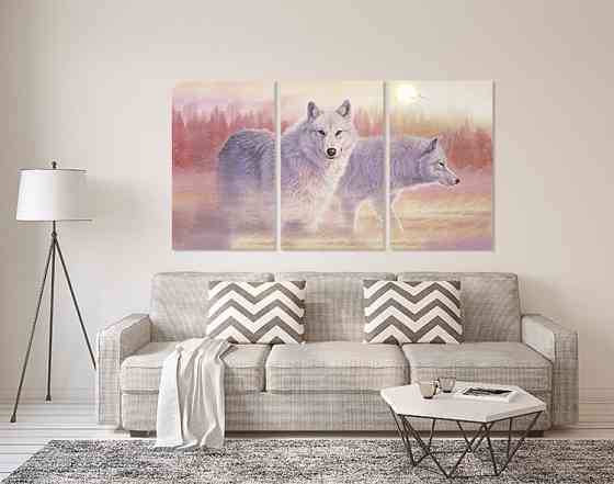 Модульная картина в гостиную / спальню  Вовки     ART-313_3A 70х130 см Киев