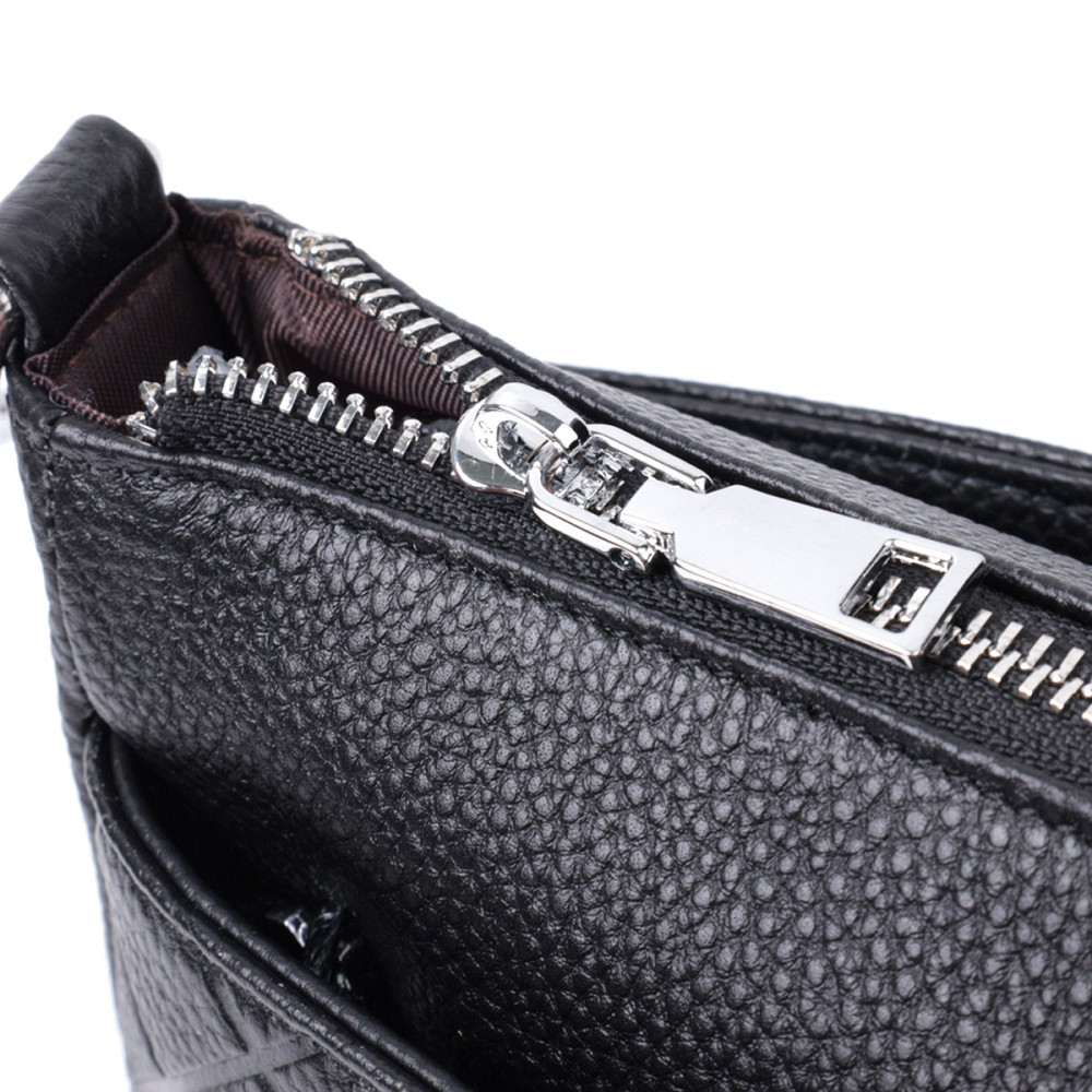 Елегантна сумка для жінок на три відділення з натуральної шкіри Vintage 22805 Чорний Київ - фото 8