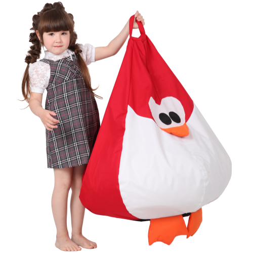 Крісло-мішок Хатка Королівський Пінгвін середній Червоний (підлітковий) Київ - фото 2