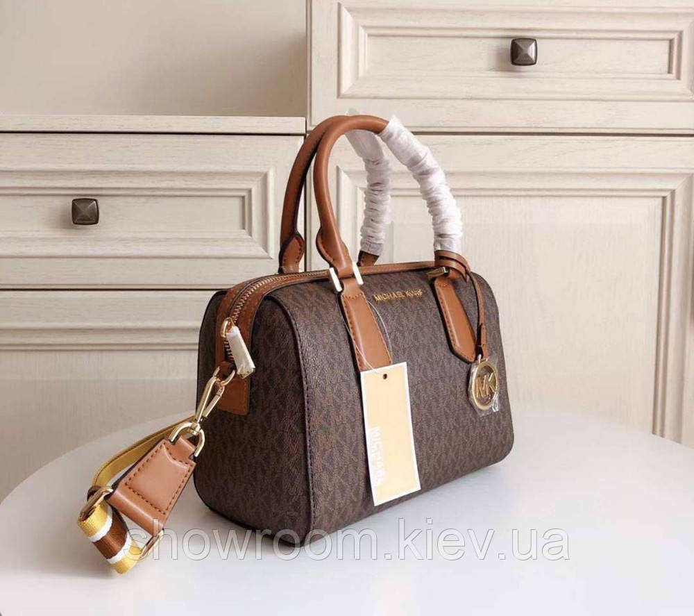 Брендовая женская сумочка саквояж MK Hayes Duffle brown Киев - изображение 2