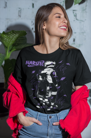 Футболка для хлопчика з аніме принтом Наруто оверсайз (зріст від 165 до 180) Чорний AnimeJ0191m Дніпро