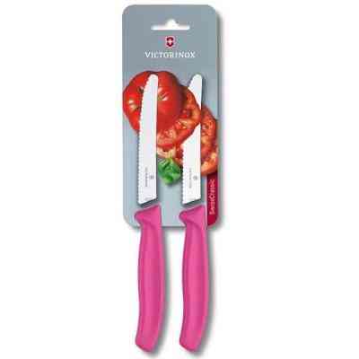 Набор ножей Victorinox SwissClassic 11см, 2шт. в блистере, волнистое лезвие,розовые (6.7836.L115B) Винница