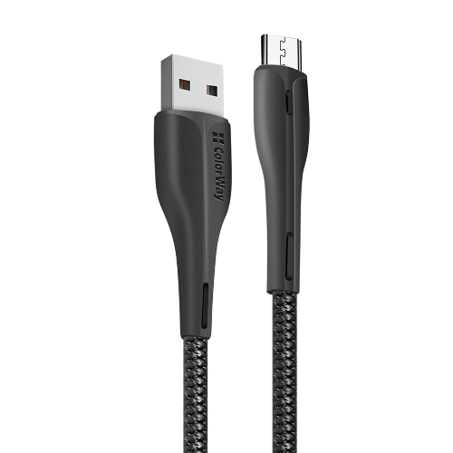 Кабель USB MicroUSB ColorWay CW-CBUM034-BK 2,4A LED індикатор 1м чорний Житомир