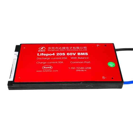 BMS плата LiFePO4 60V 20S Dis 20A Ch 10A Київ