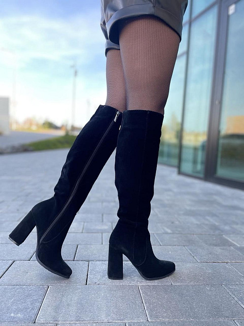 Nivelle Чоботи жіночі NIVELLE 5196/9518-9548 чорні (весна-осінь, замша натуральна) (3891) 37р.3 Коломия - фото 1