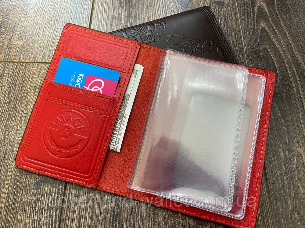 Жіноча червона обкладинка на авто документы ручної роботи Grande Pelle Київ - фото 3