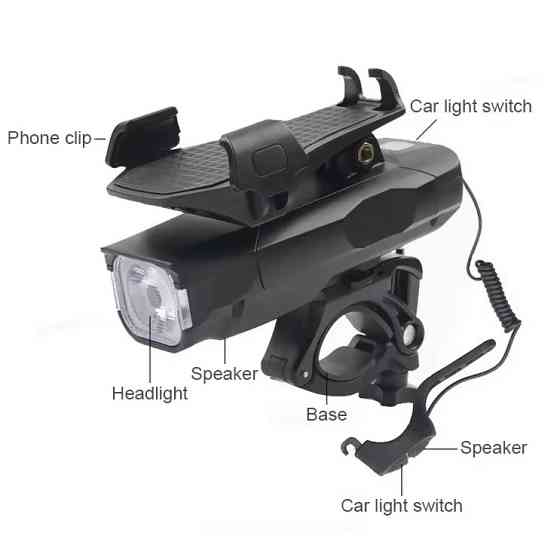 Фонарик для велосипеда BG-1951/HJ-068, Передний фонарь на велосипед, Фонарь велосипедный на батарейках IJ-34 Киев