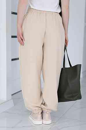 Жіночі широкі штани джогери "Flavio" | Батал Бежевий, 54-56 Київ