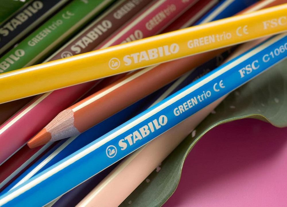 Набір 12 екологічних товстих тригранних кольорових олівців STABILO GREENtrio Київ - фото 8