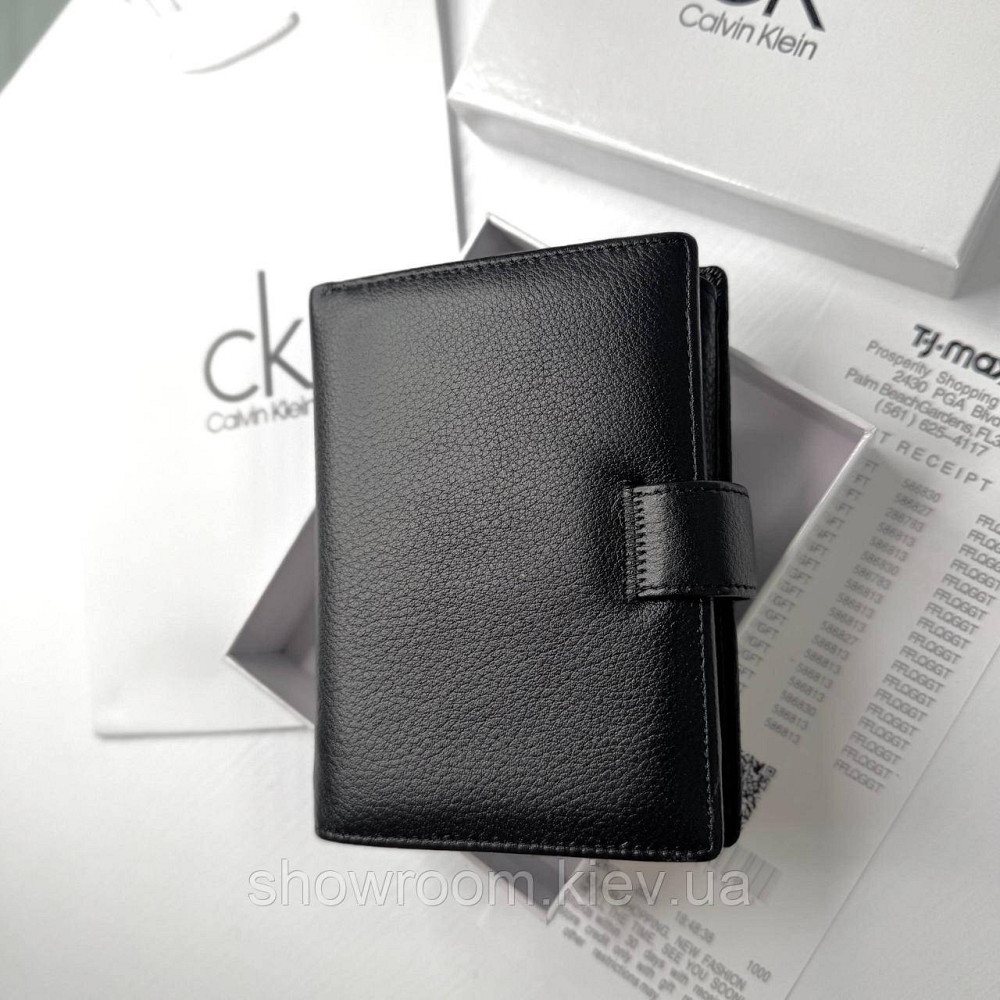Шкіряний чоловічий брендовий гаманець на кнопці Ск (6602) Київ - фото 3
