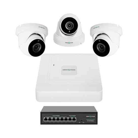 Комплект відеоспостереження на 3 камери GV-IP-K-W81/03 5MP Київ