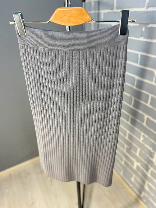 Женская юбка My fashion 478 вязка широкий рубчик разрез средняя длина, серый, 44-48 Киев - изображение 16