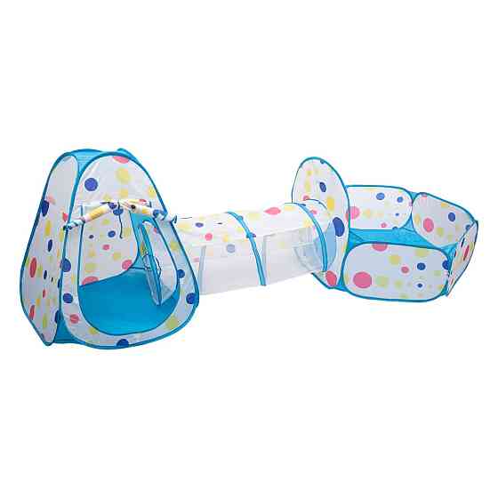 Lugi Намет дитячий 3 в 1 70×70×90 см ігровий намет з тунелем і басейном Блакитна HP-S-4NDBL Коломия