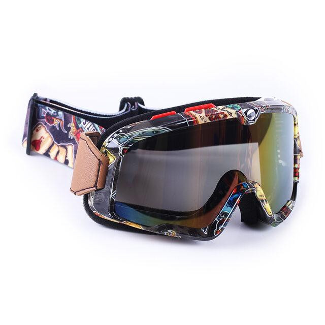 Мотоокуляри (скло хамелеон) без носа V002 акрил затемнене тактичні коричневі, оправа з принтом Мукачево - фото 2