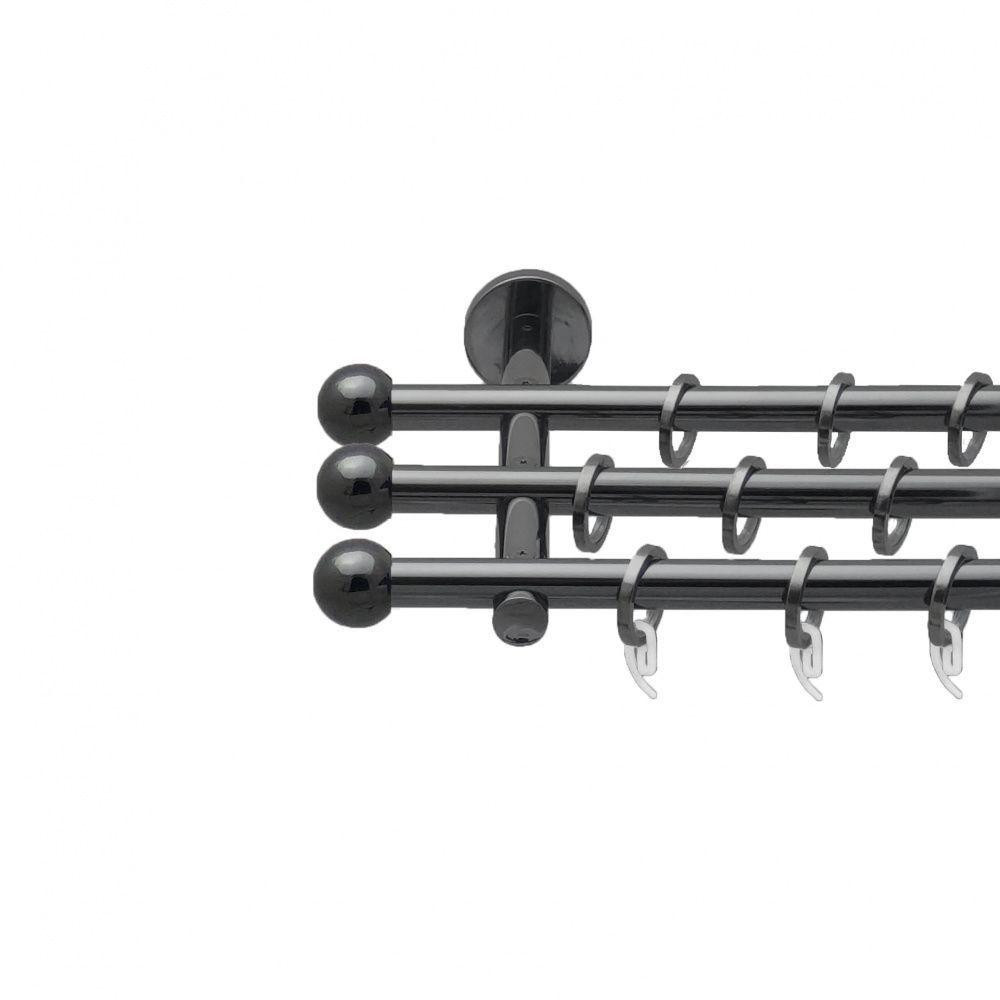 Карниз Orvit Куля Болонь металевий трирядний циліндр (20 см) гладка труба кільце фасонне металеве  Онікс Львов - изображение 1