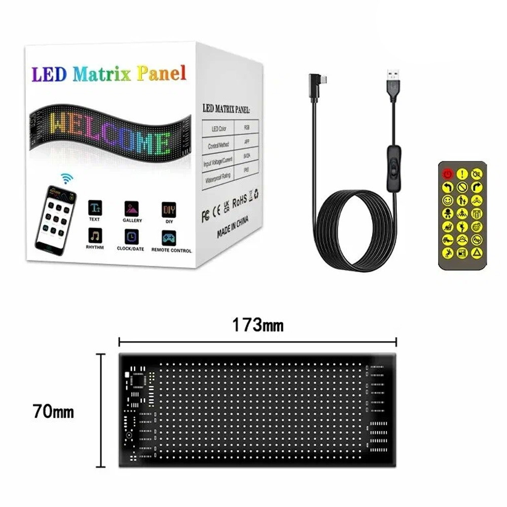 Світлодіодна LED панель для авто (17,3х7см),з Bluetooth,від USB SBR Київ - фото 10