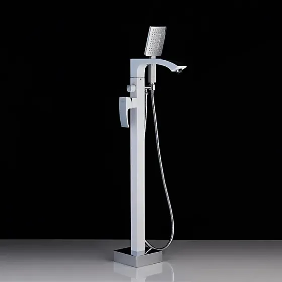 Змішувач для ванни на підлогу GAPPO Jacob G3007-8 білий/хром Київ