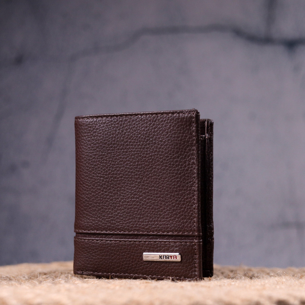 Зручне портмоне для чоловіків з натуральної шкіри KARYA 21322 Коричневий Київ - фото 8