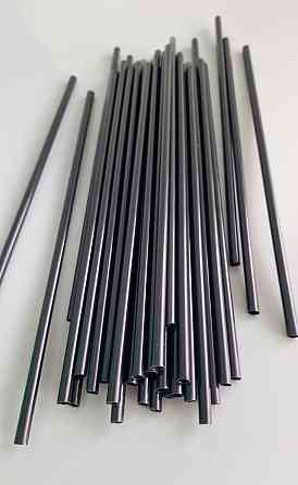 Трубочка для напоїв d4.8 22см Чорна рівна (200 шт) Харків