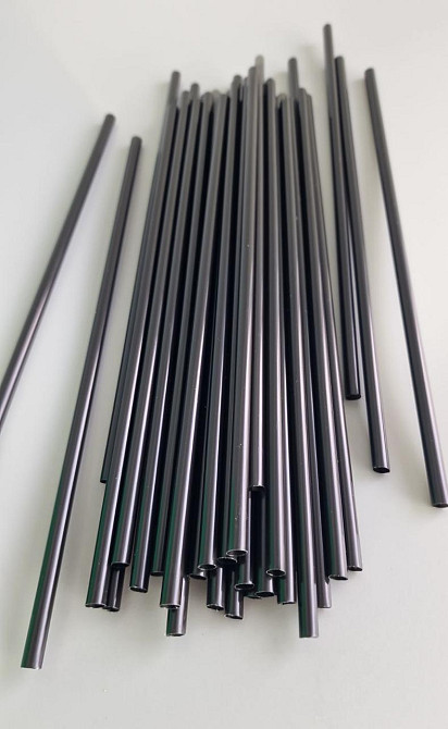 Трубочка для напоїв d4.8 22см Чорна рівна (200 шт) Харків - фото 1