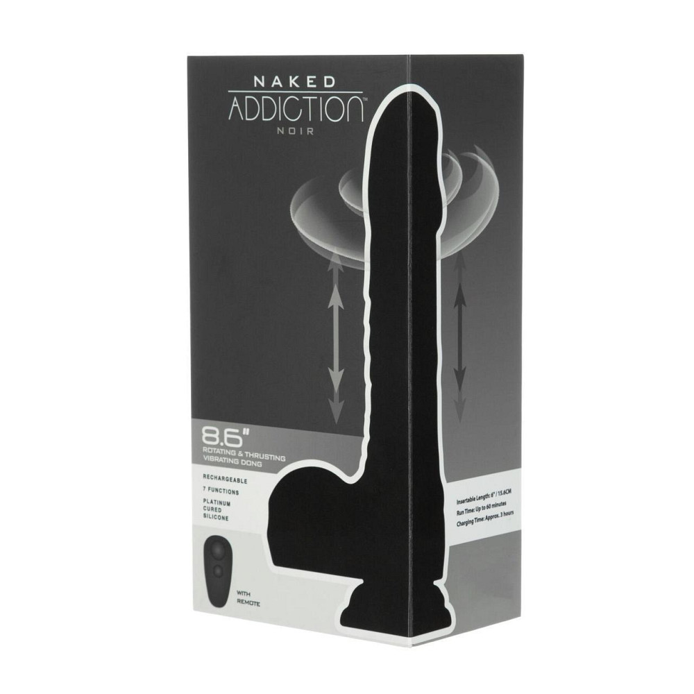 Вібро-фалоімітатор з ротацією та пульсацією Naked Addiction 8.6″ Noir, з пультом ДК Sex Aura Київ - фото 9