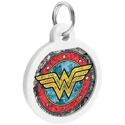 Адресник для животных WAUDOG Smart ID с QR паспортом "Чудо-женщина 2", круг 25 мм (0625-1013ru-eng) Винница